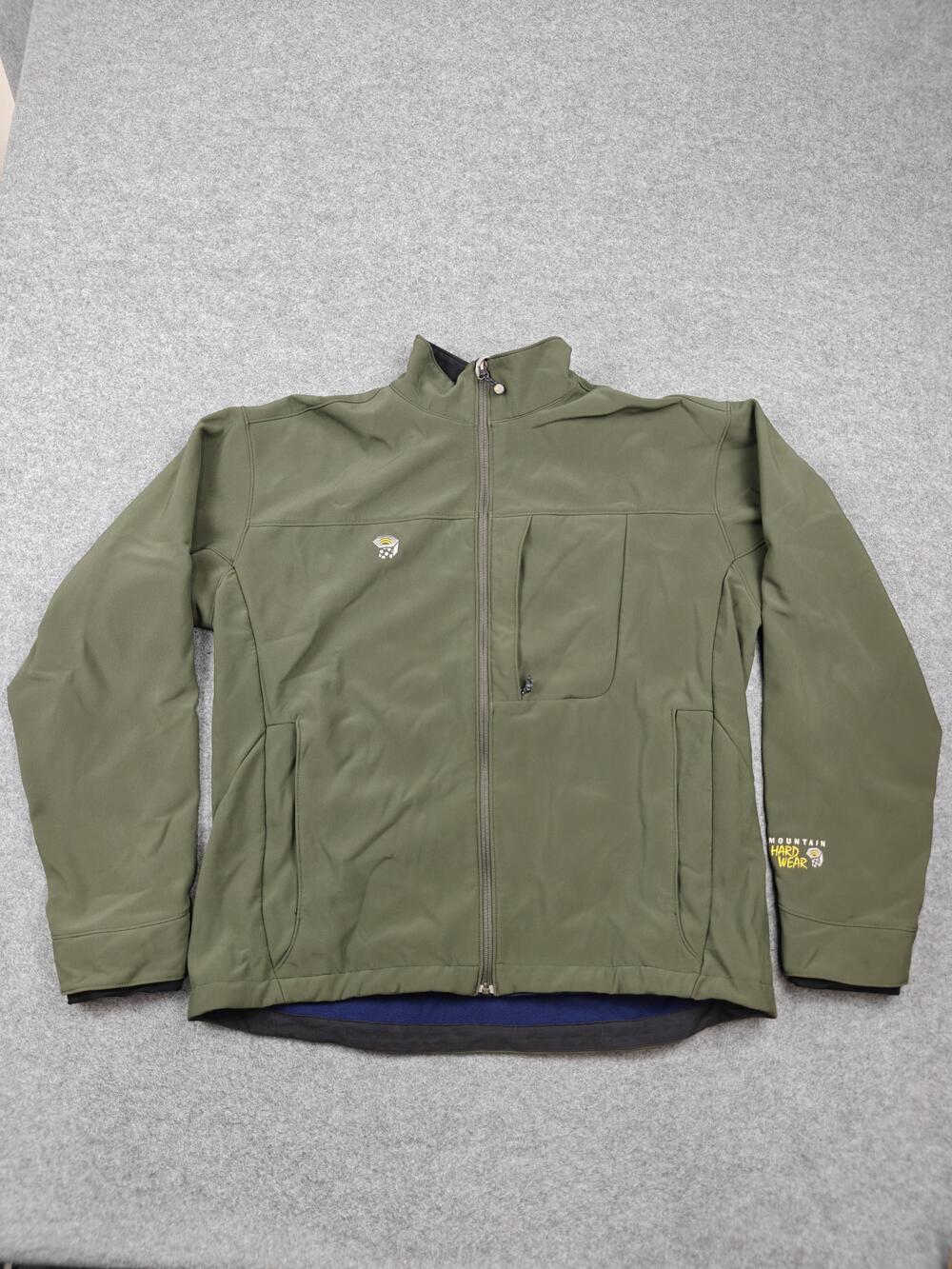 Mountain Hardwear Jacket Mens XL Green Softshell Windbreaker Lined Fleece